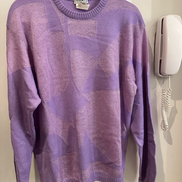 Vintage Versace Men’s Purple Crewneck Sweater - Size 50/XXL